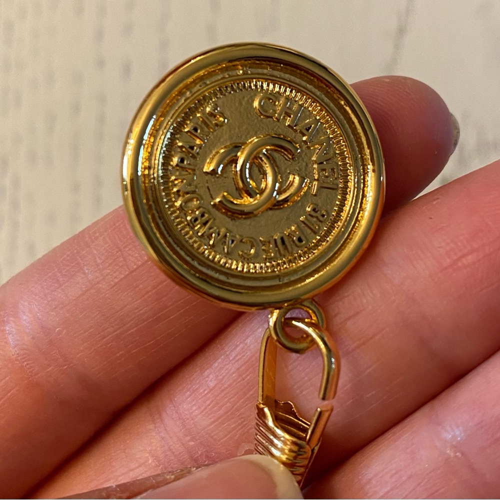 Gold Chanel Charm Pendant